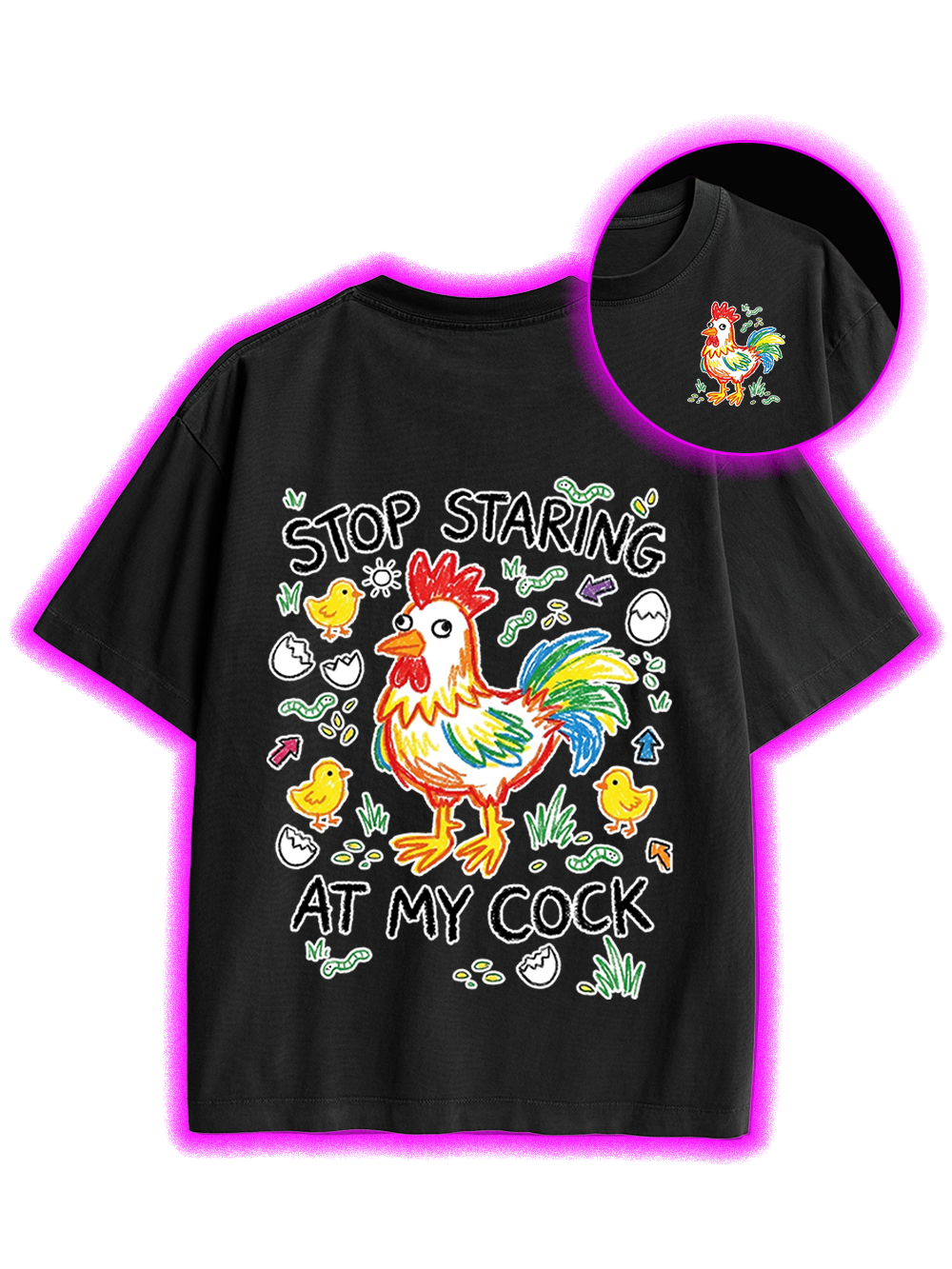STOP STARING DOUBLE SIDED PRINT WASHED TSHIRT