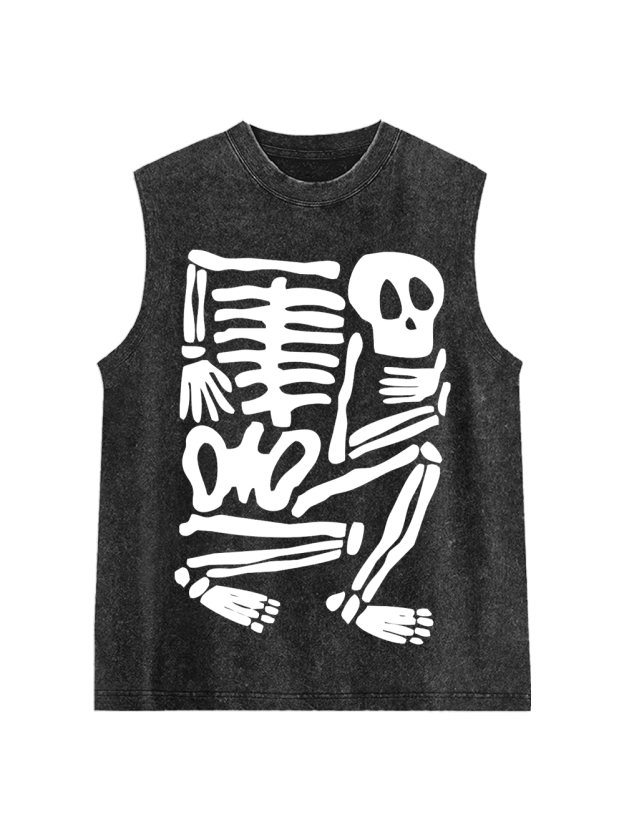 Skeleton Puzzle Washed Tank Top