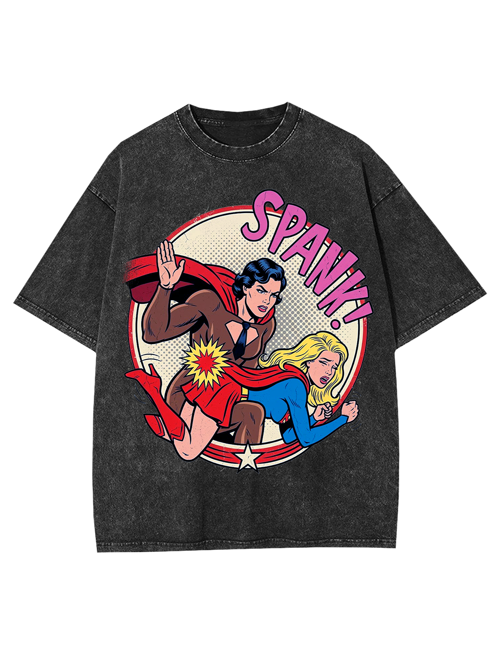 SPANK COMIC SUPERHERO WASHED TSHIRT