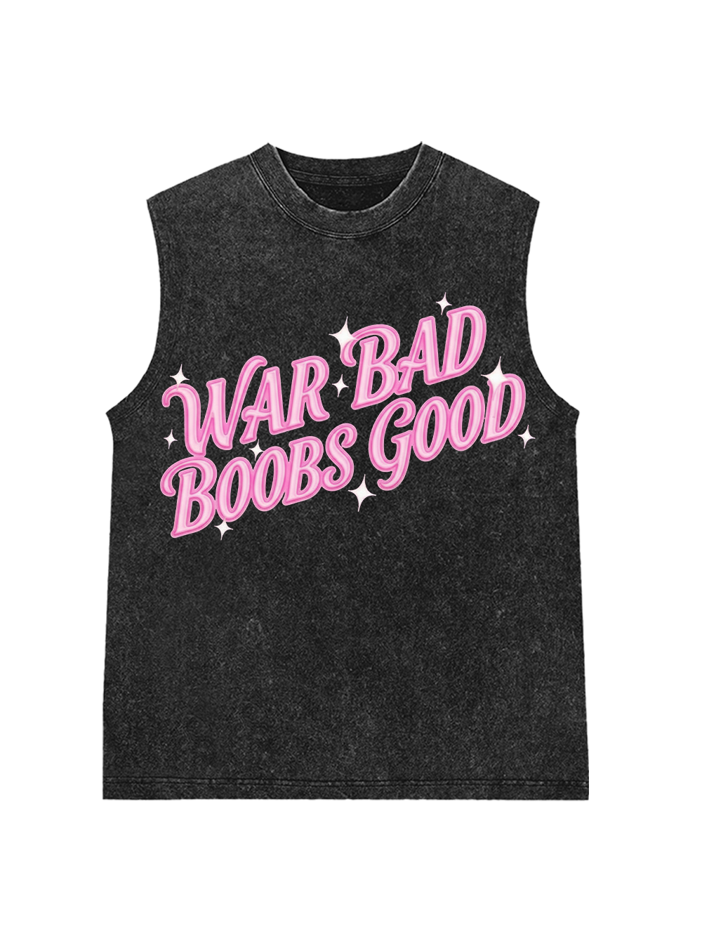 WAR BAD BOOBS GOOD WASHED TANK TOP