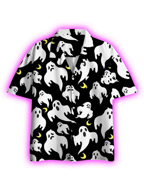 Ghostly Night Button Up Pocket Shirt-ClassyOutlaw Sale
