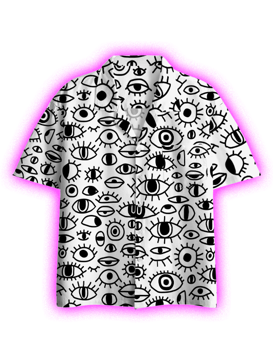 Eyes of Curiosity Button Up Pocket Shirt
