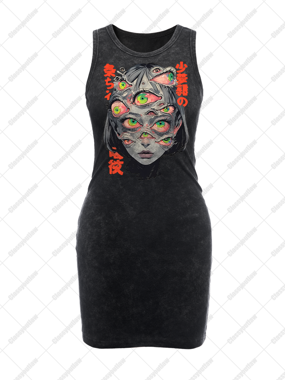 THOUSAND EYED FANTASY VINTAGE BODYCON TANK DRESS