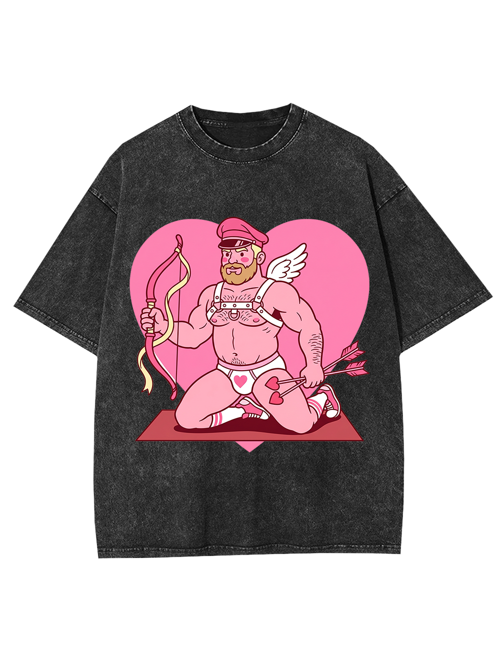 CUPID KNEELING WITH BOW WASHED TSHIRT