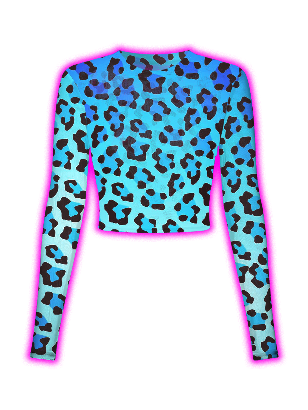 NEON LEOPARD BLUE MESH TOP