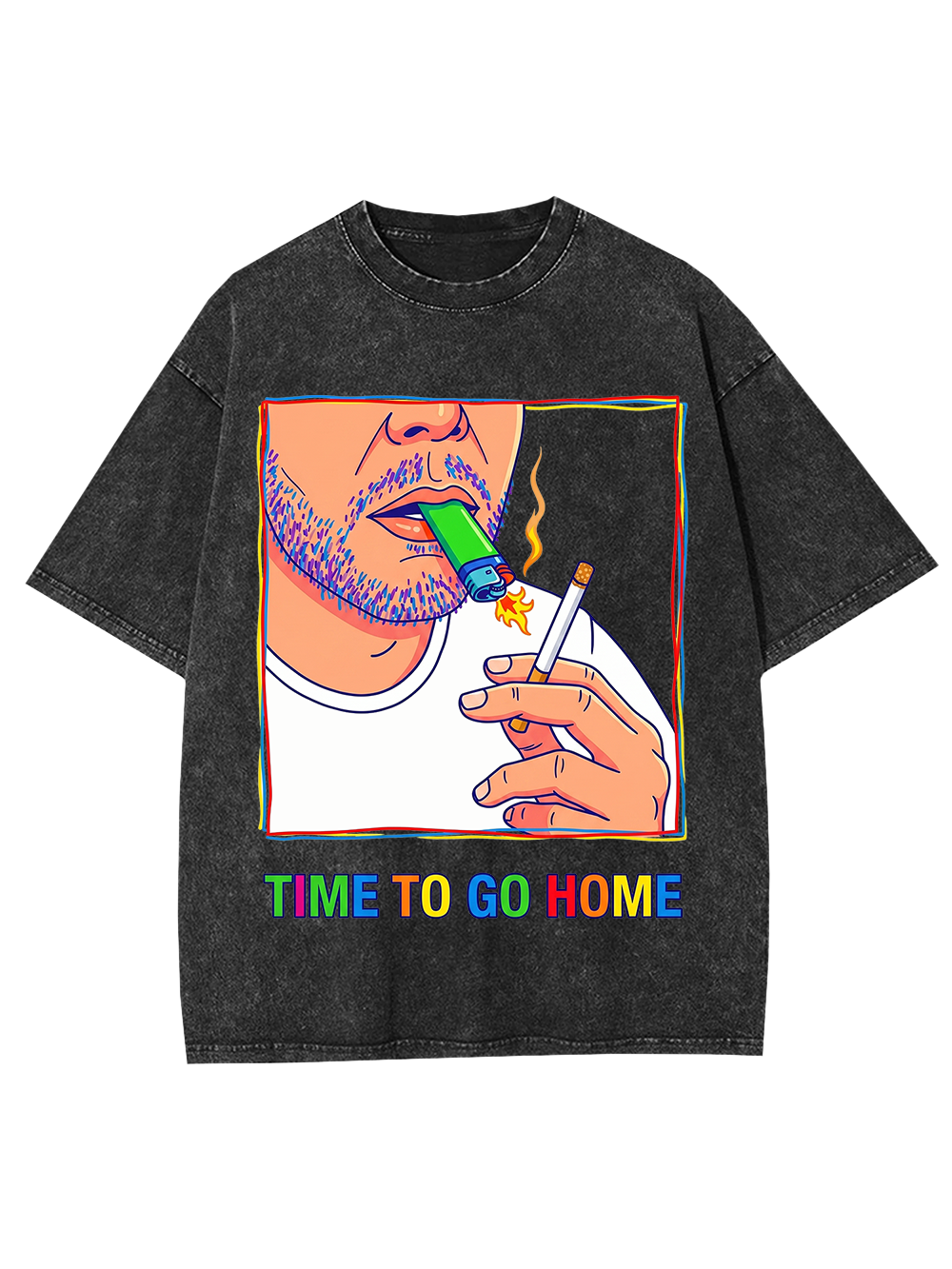 TIME TO GO HOME WASHED TSHIRT