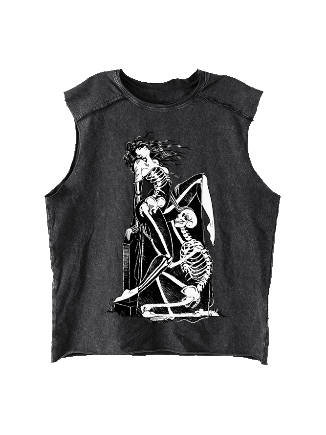 Skeleton Whisperer Distressed Tank Top