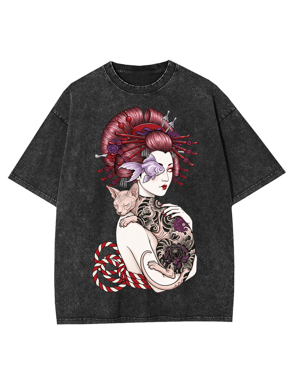 TATTOOED SPHYNX DREAM WASHED TSHIRT