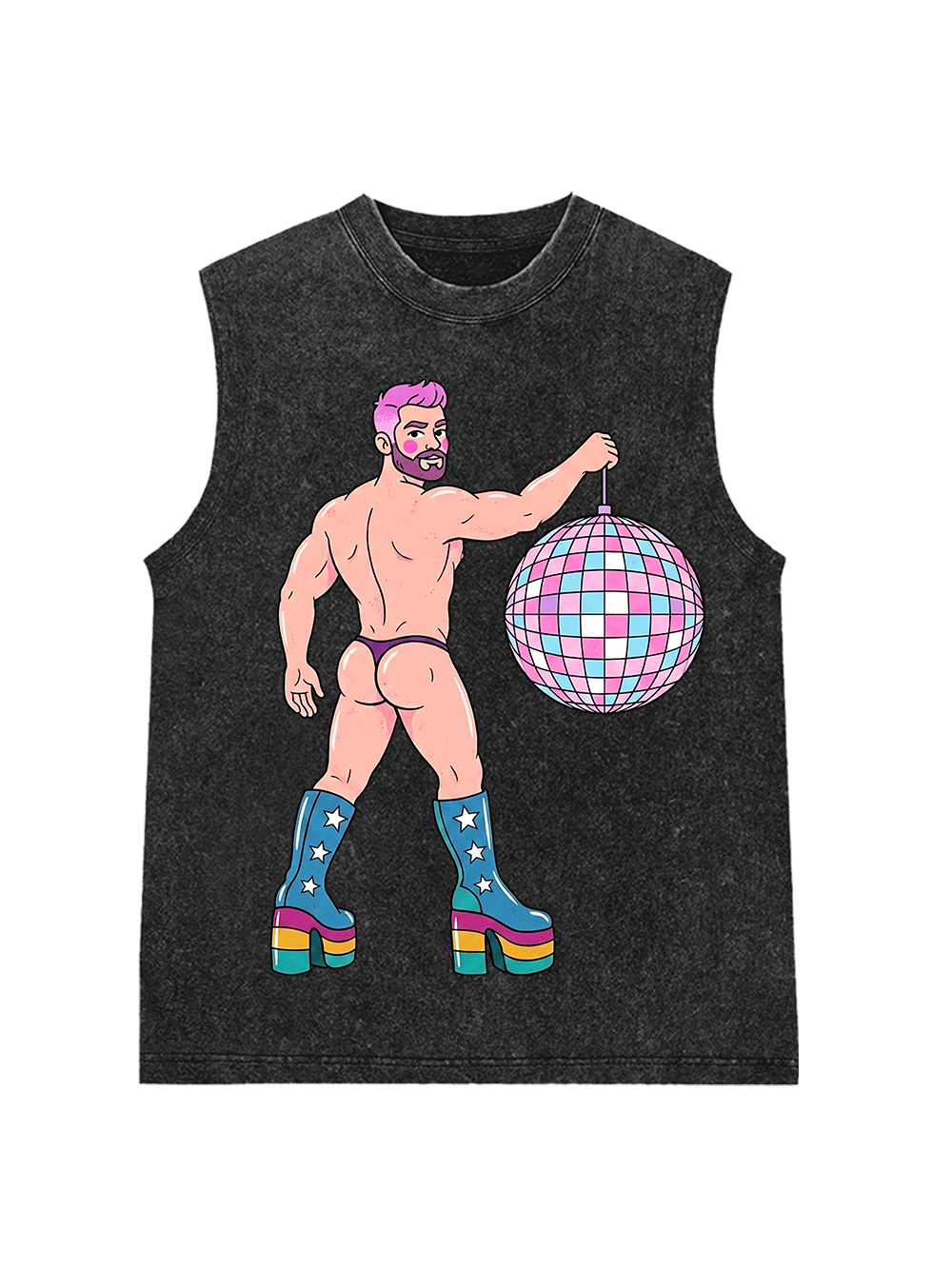 DISCO DIVA DUDE WASHED TANK TOP
