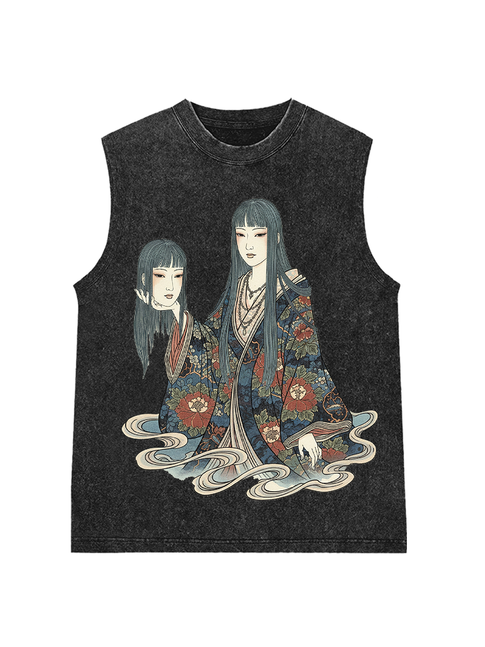 DUAL-FACED PHANTOM WASHED TANK TOP