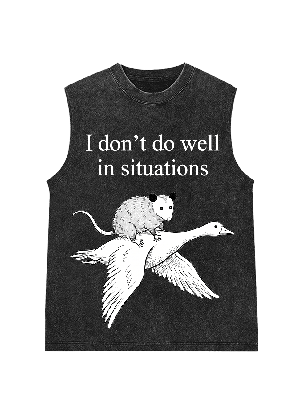 I DON’T DO WELL IN SITUATIONS WASHED TANK TOP