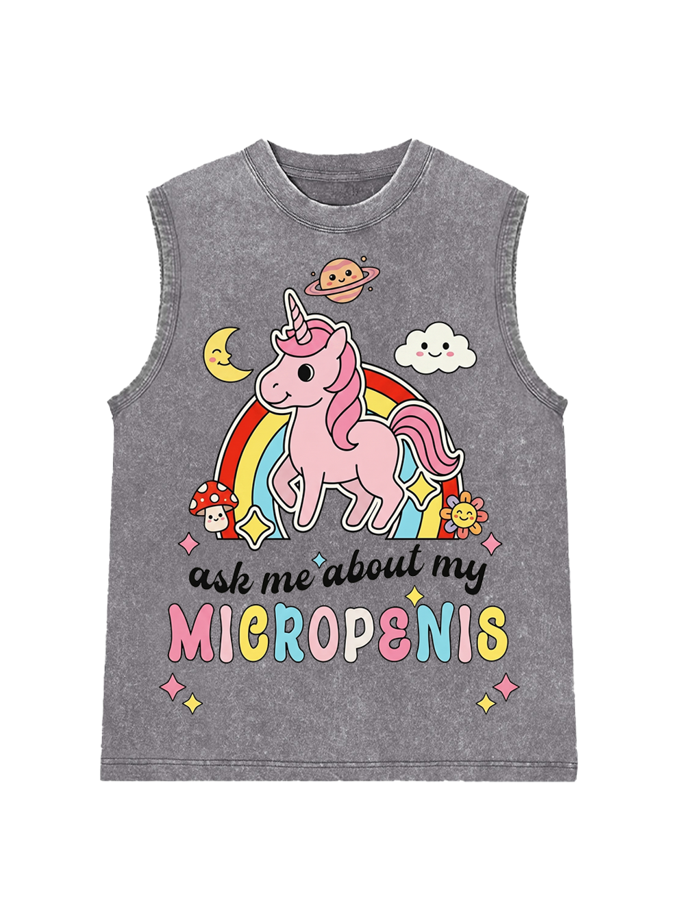 ASK ME ABOUT MY MICROPENIS WASHED TANK TOP