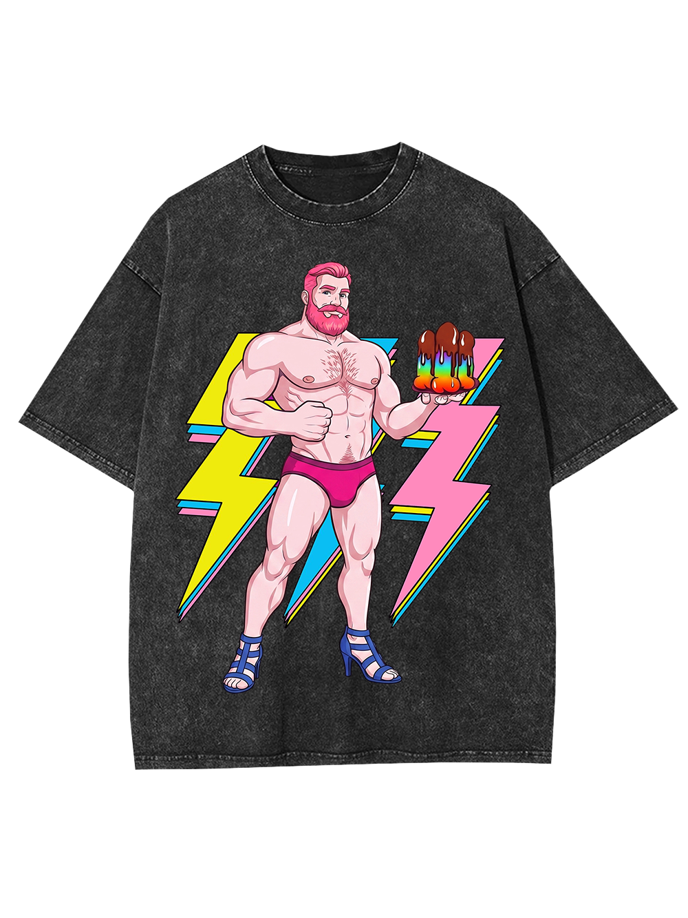 LIGHTNING MUSCLE POP WASHED TSHIRT