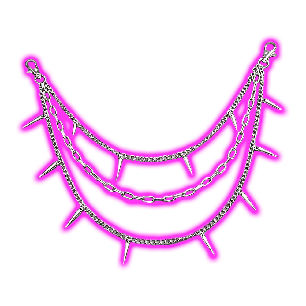 PUNK-STYLE STUDDED GEO CLO WAIST CHAIN