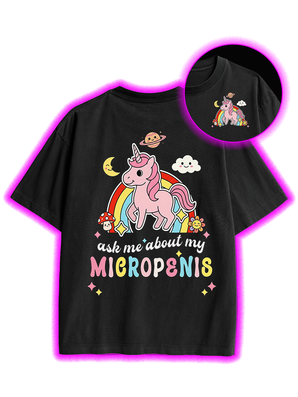 ASK ME ABOUT MY MICROPENIS DOUBLE SIDED PRINT WASHED TSHIRT