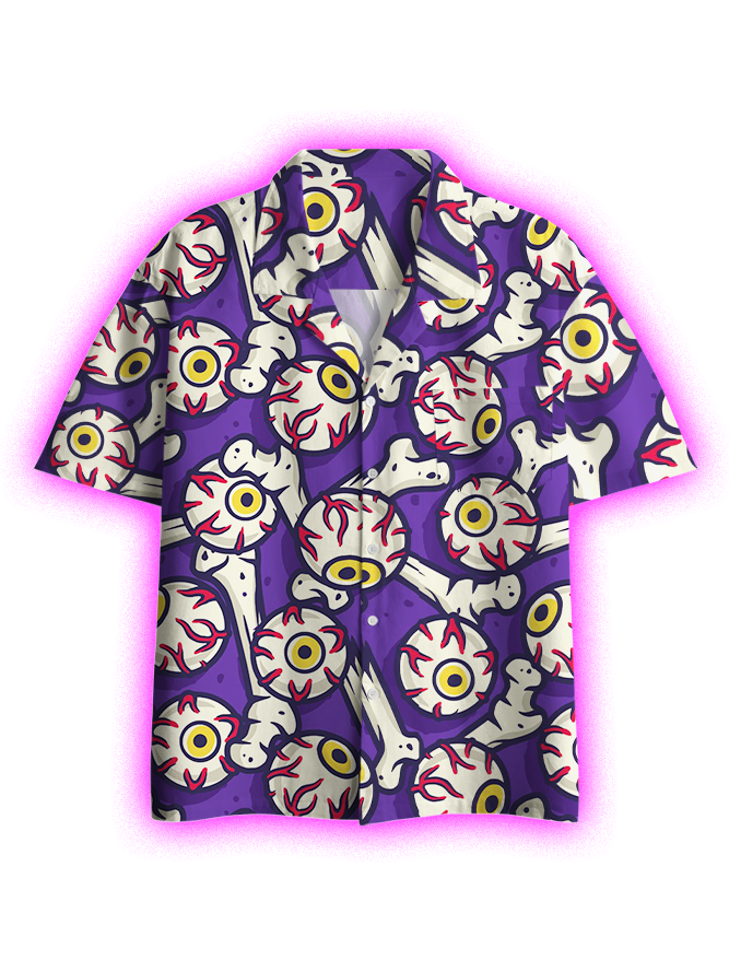Eyeball Chaos Button Up Pocket Shirt