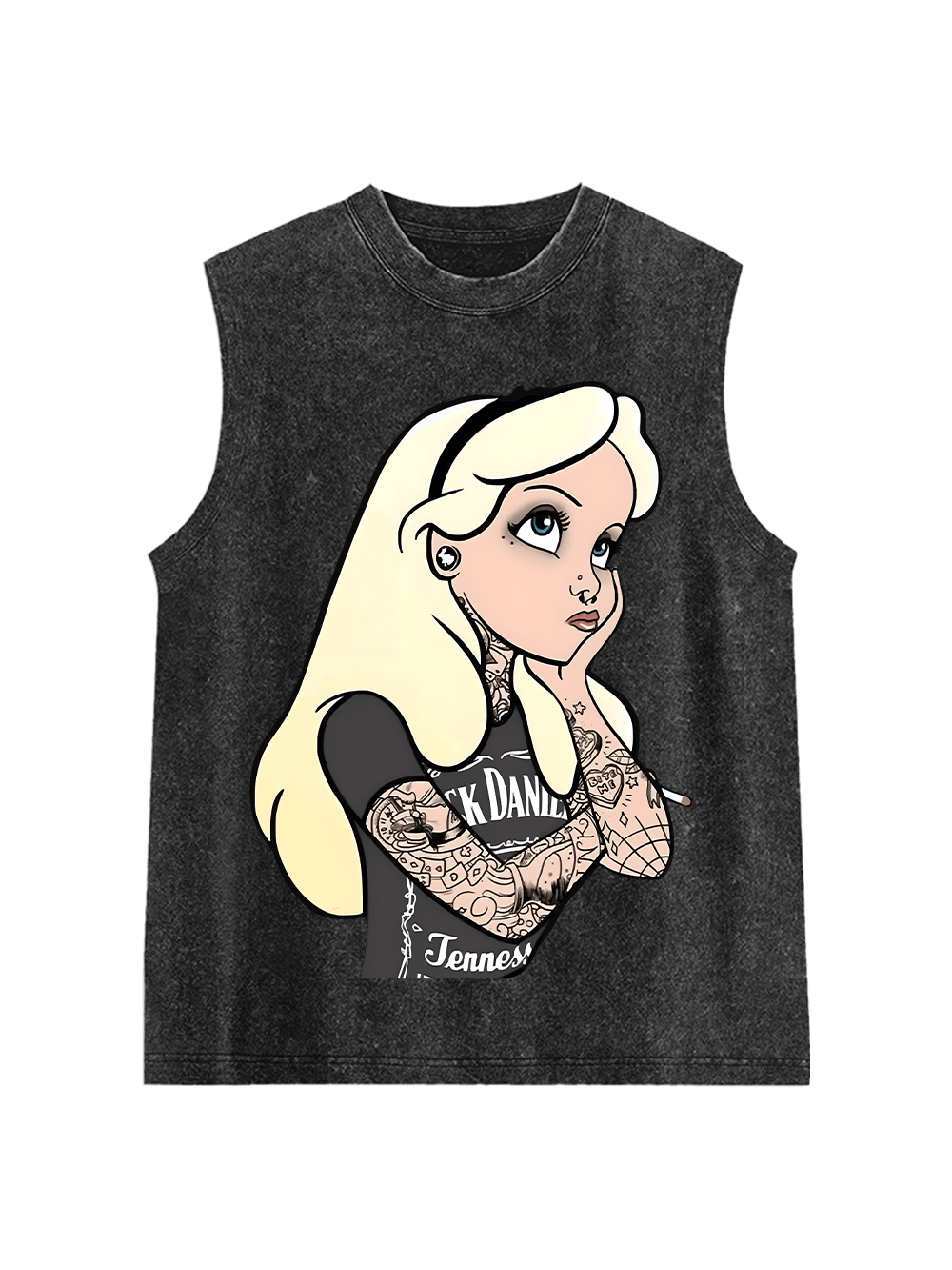Tattooed Girl Washed Tank Top