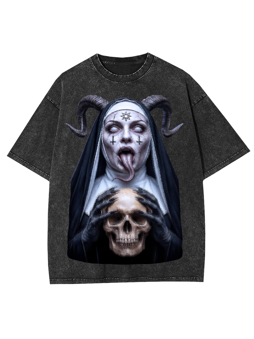 DARK NUN DEMON WASHED TSHIRT