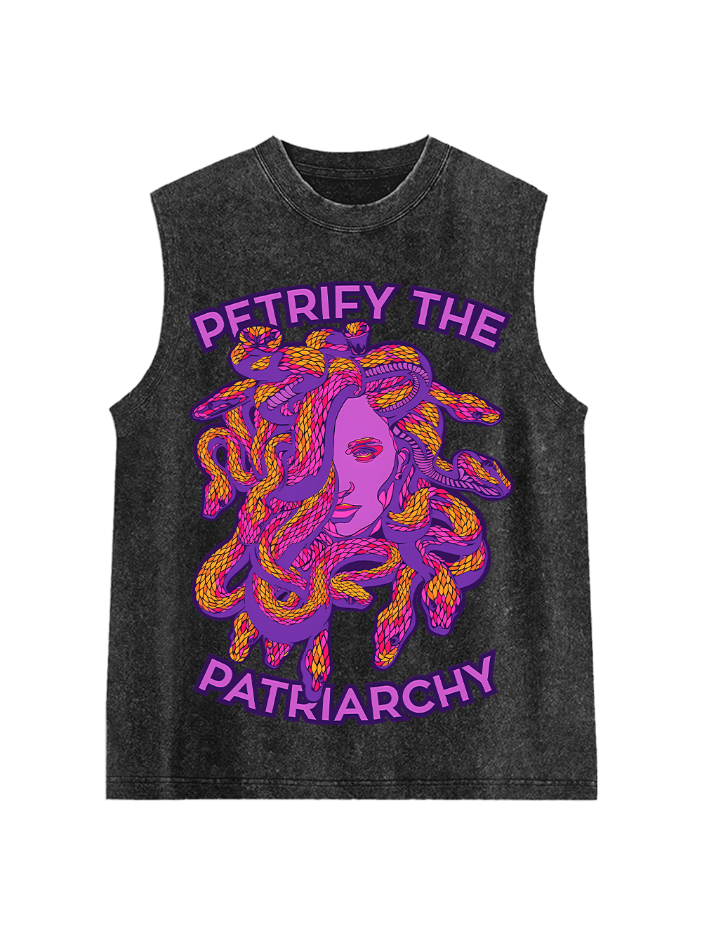 Petrify The Patriarchy Washed Tank Top-ClassyOutlaw Sale