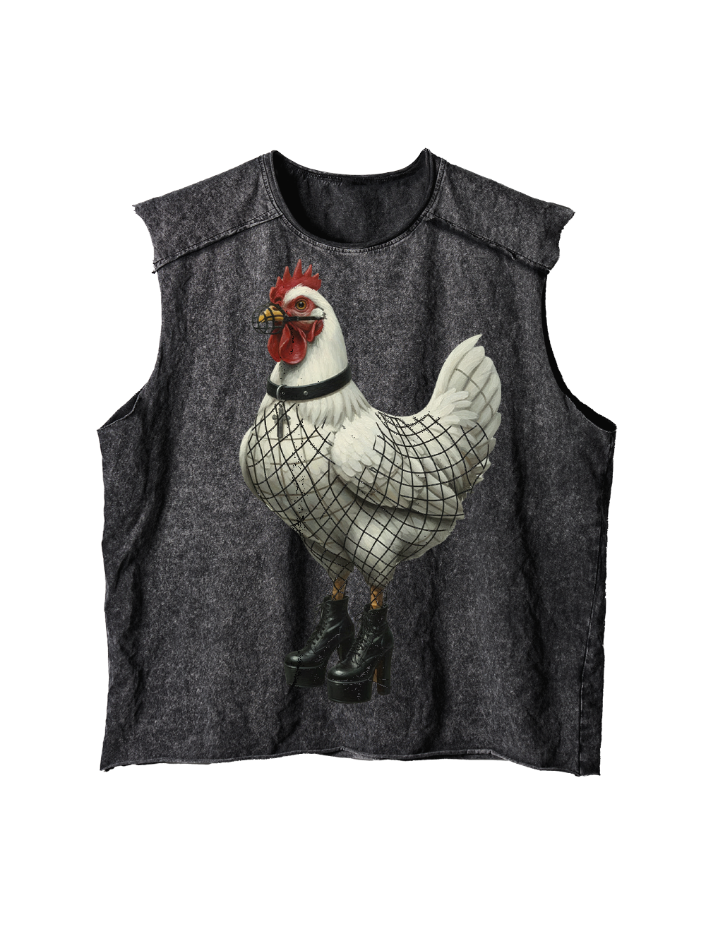 STOCKING CHICKEN DISTRESSED TANK TOP