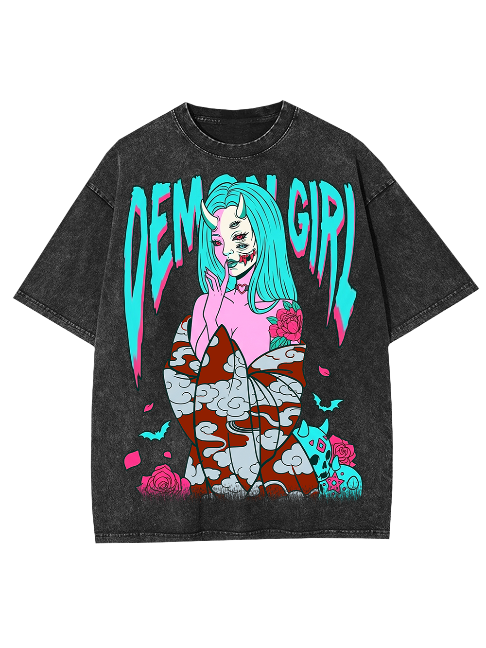 DEMON GIRL AAA WASHED TSHIRT
