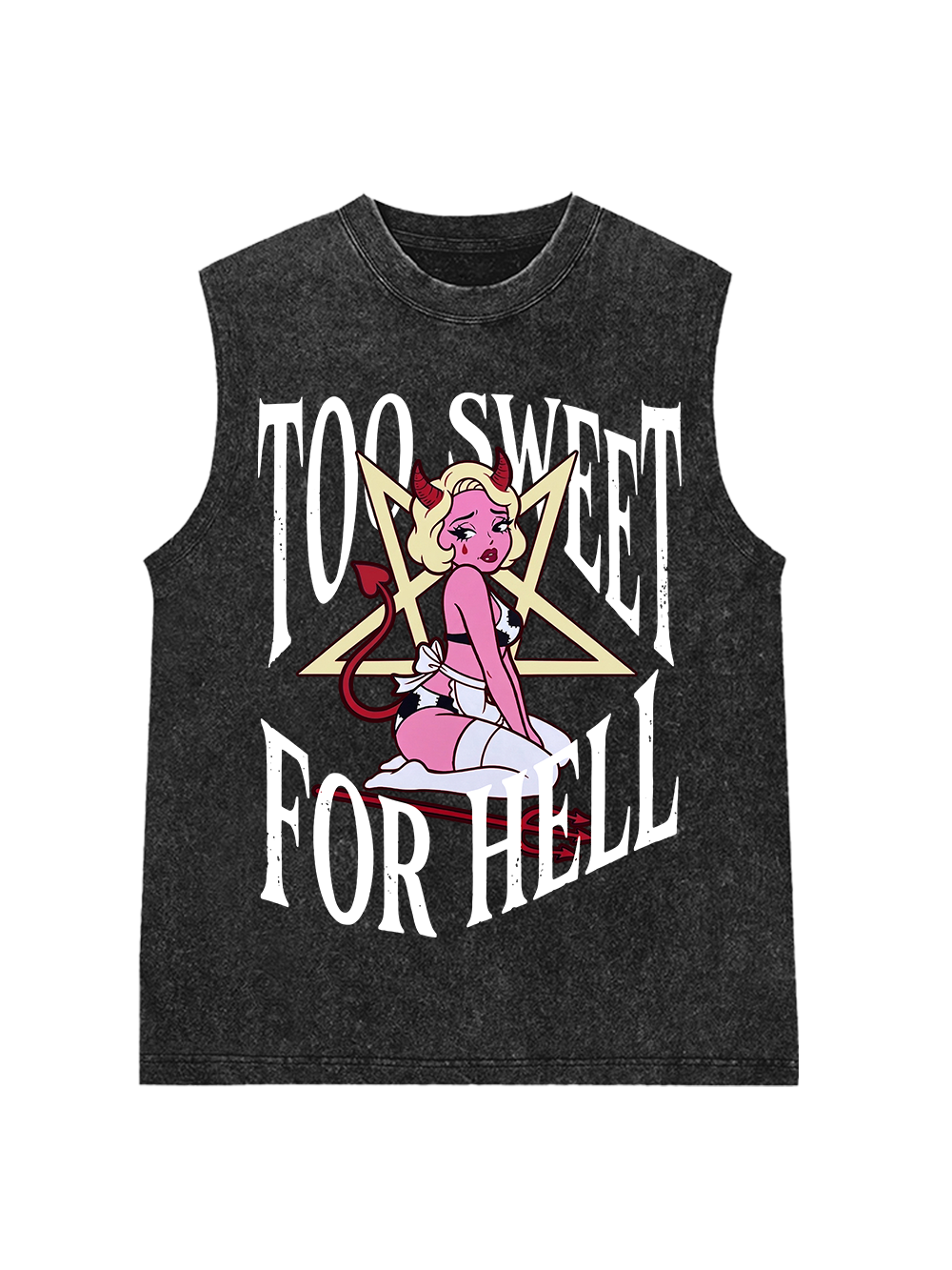 TOO SWEET FOR HELL WASHED TANK TOP