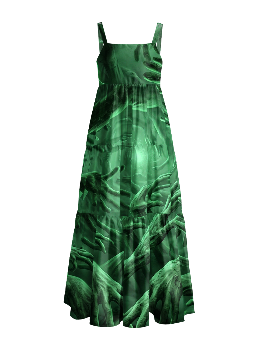VOICES OF CHAOS WIDE STRAPS MAXI DRESS