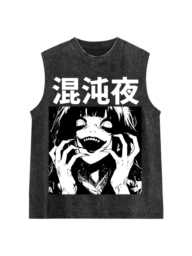 Chaotic Night Washed Tank Top