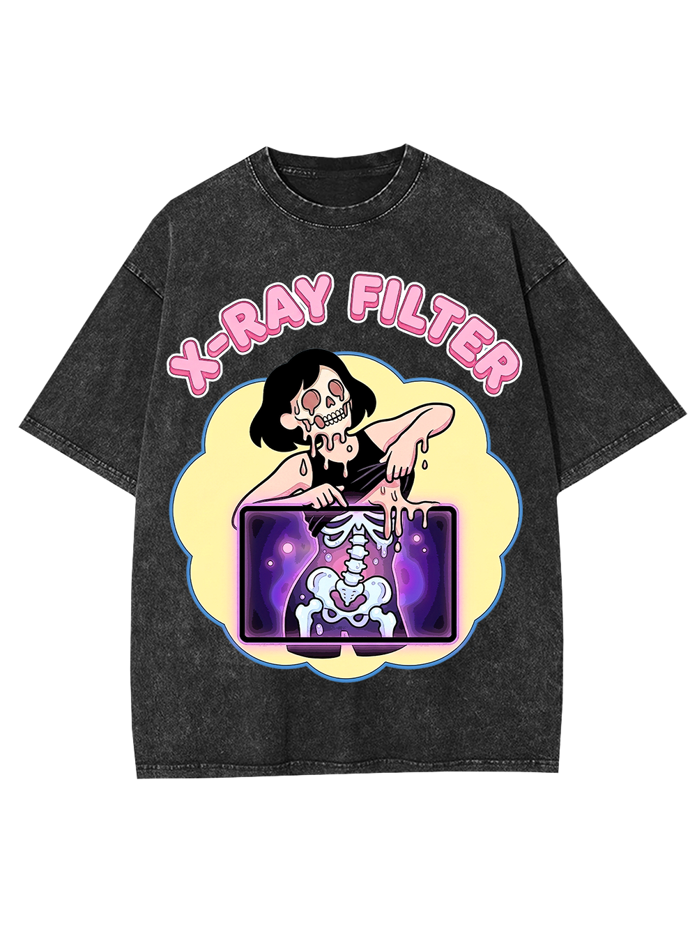 X-RAY FILTER SKELETON AAA WASHED TSHIRT
