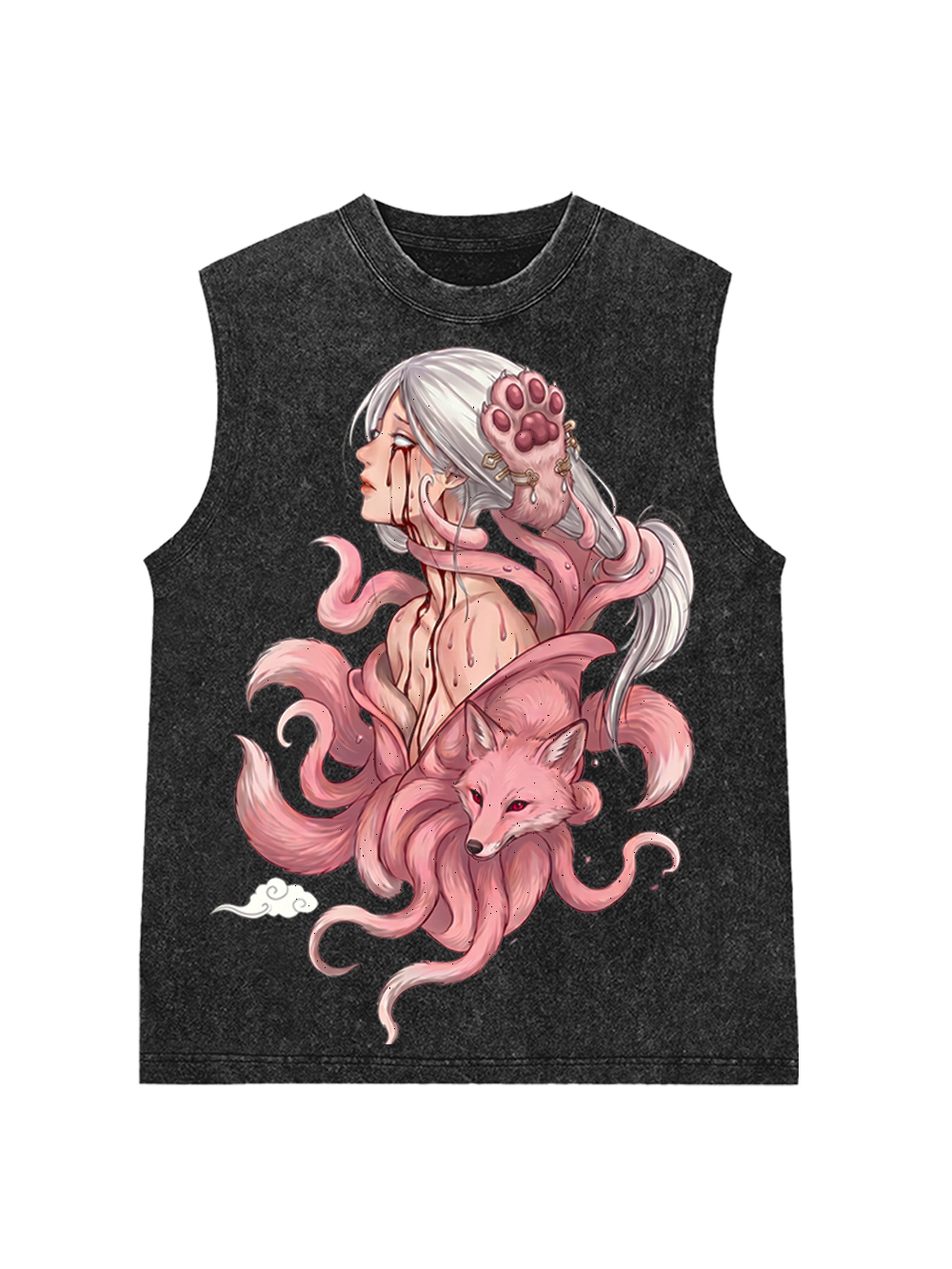 NINE-TAILED FOX GODDESS WASHED TANK TOP