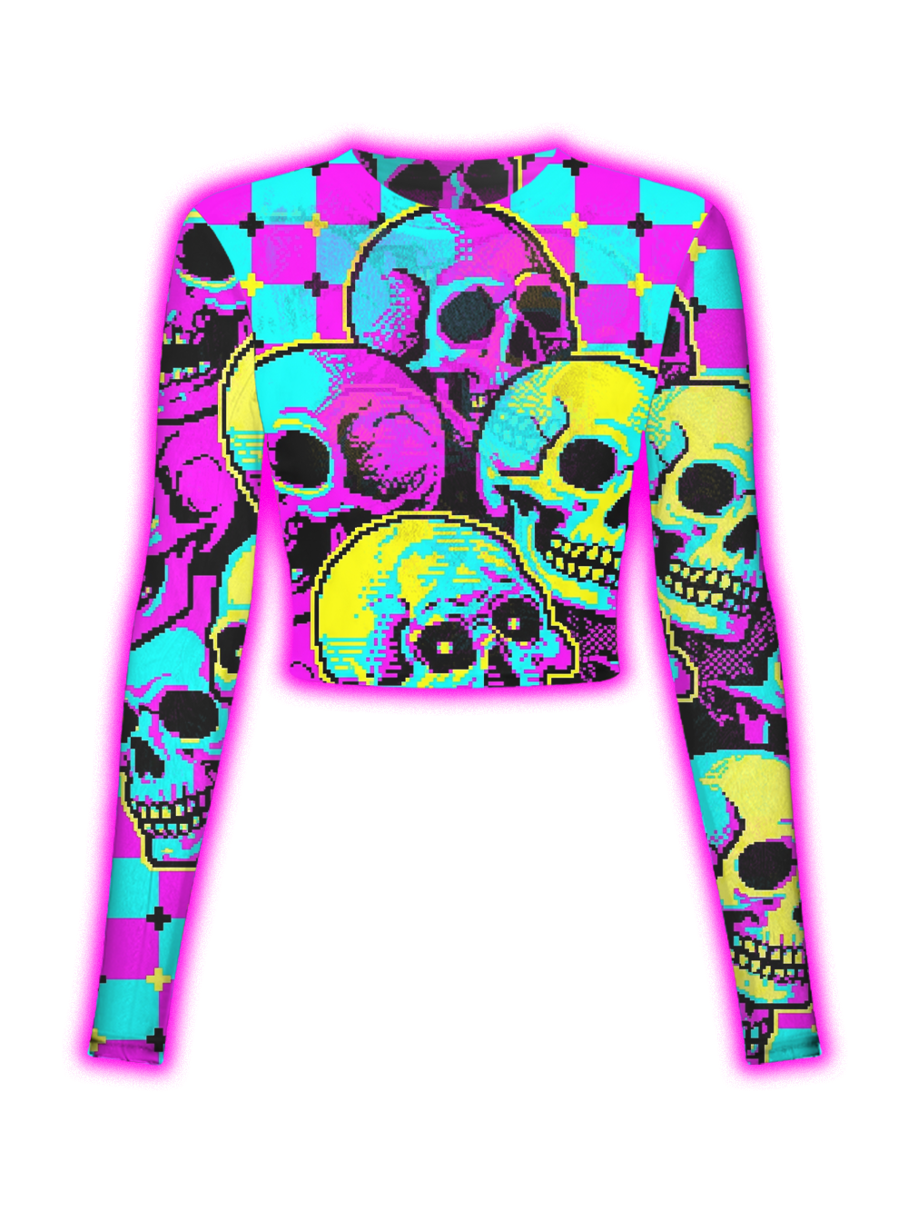NEON SKULL PARTY MESH TOP