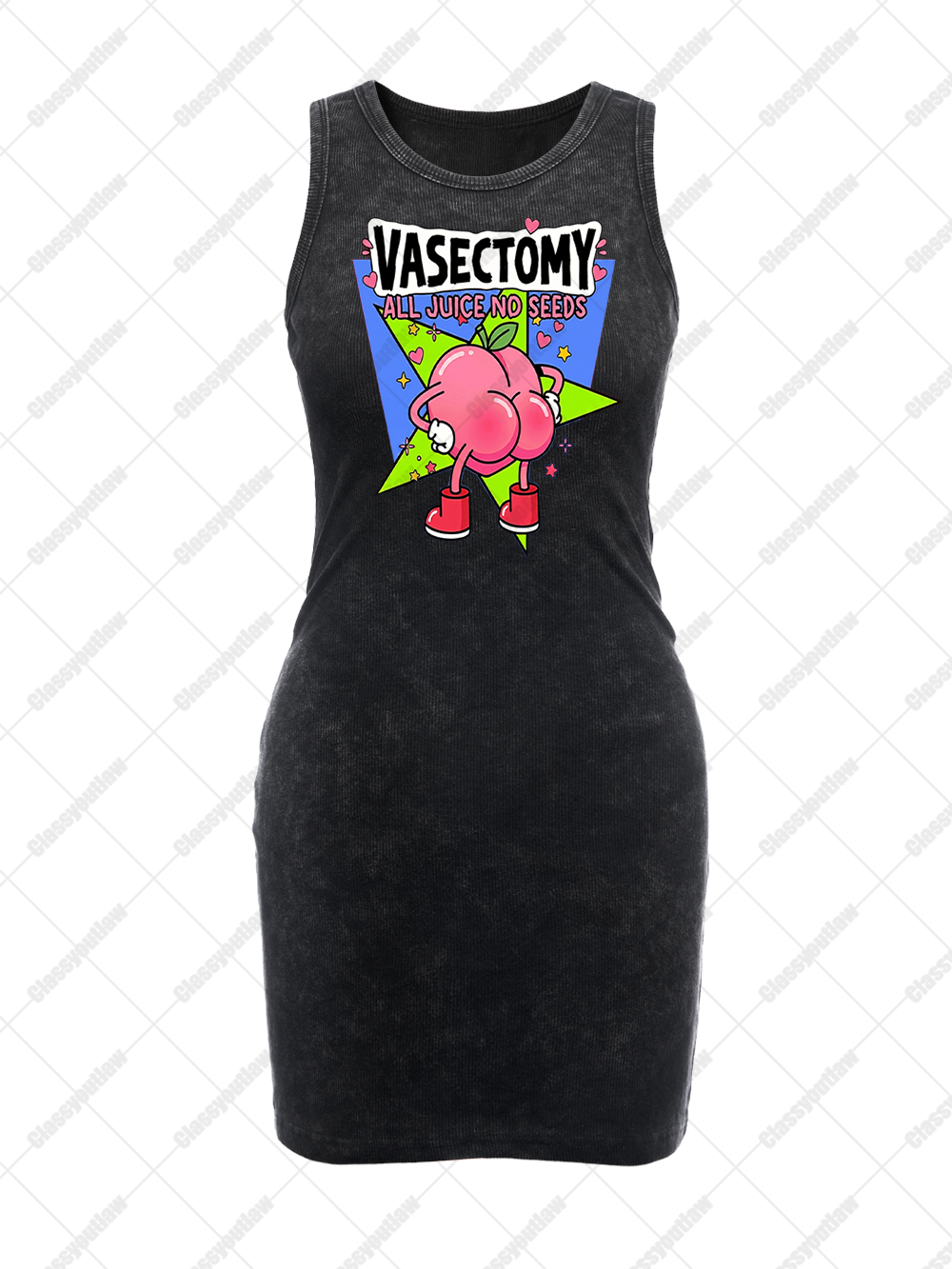 VASECTOMY ALL JUICE NO SEEDS VINTAGE BODYCON TANK DRESS
