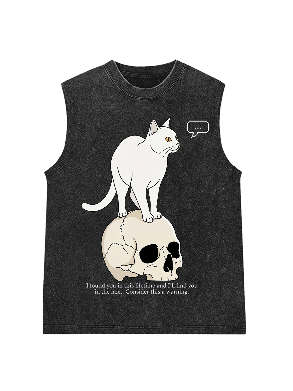 CAT OF MANY LIFETIMES WASHED TANK TOP