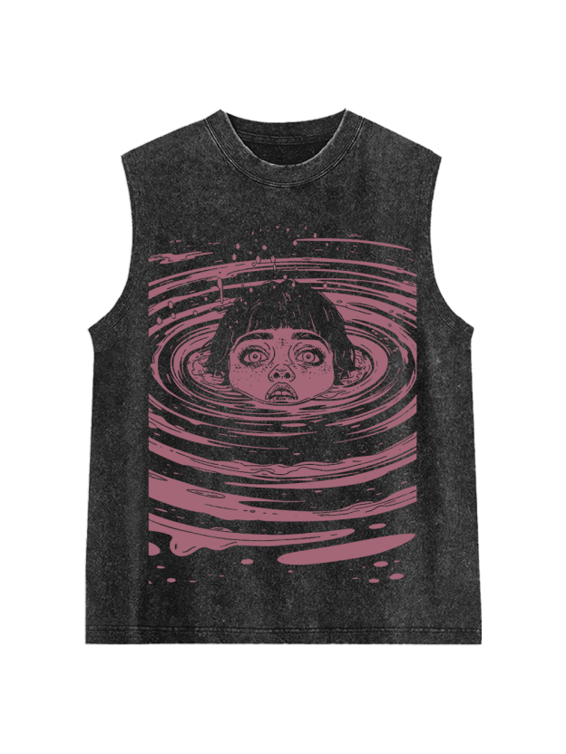 Drowning in the Abyss Washed Tank Top