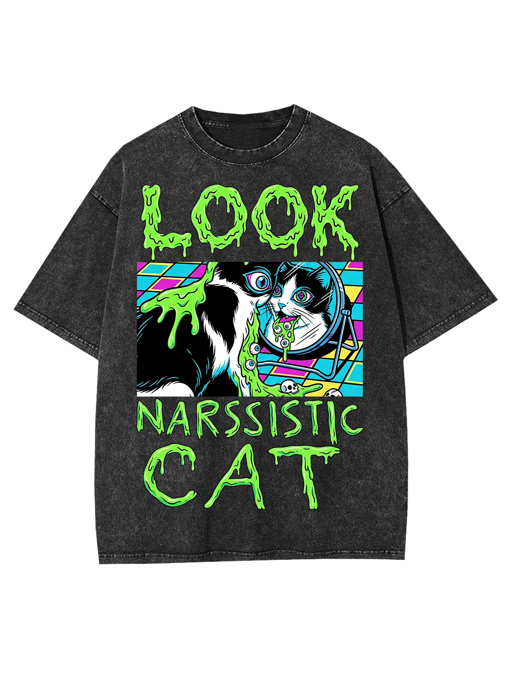 LOOK NARCISSISTIC CAT AAA WASHED TSHIRT