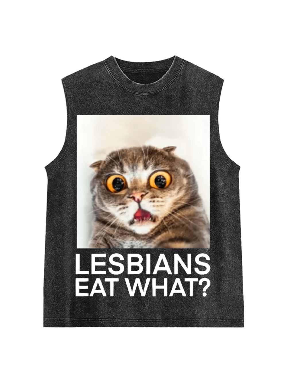 Lesbians Eat What? Washed Tank Top-ClassyOutlaw Sale