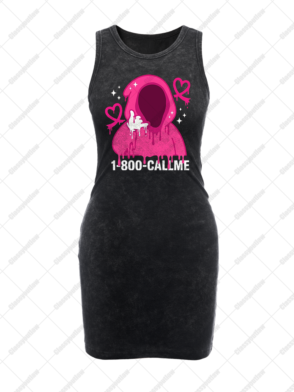 1-800-CALL ME VINTAGE BODYCON TANK DRESS