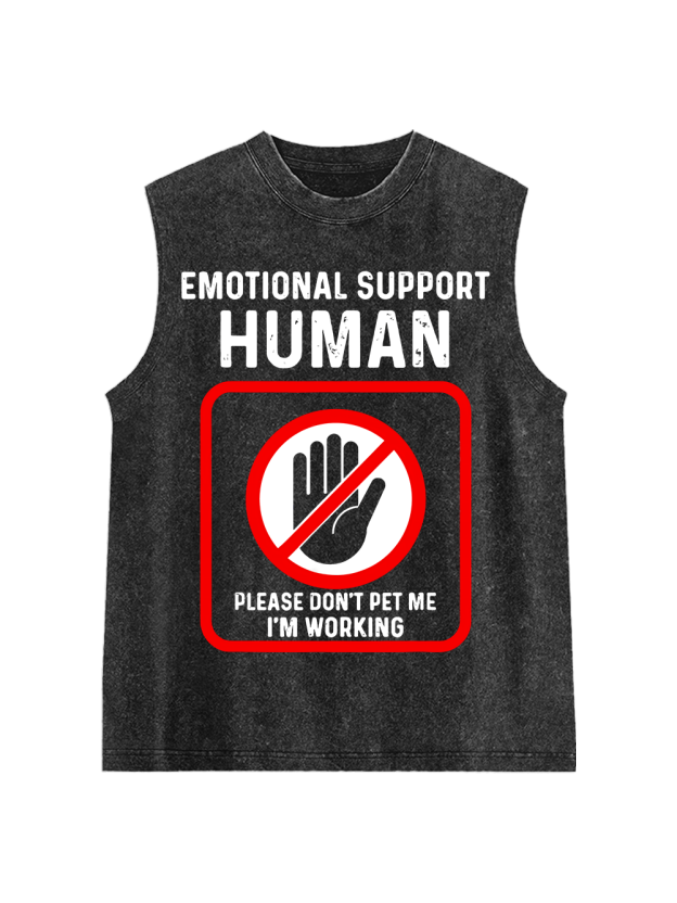Emotional Support Human Washed Tank Top
