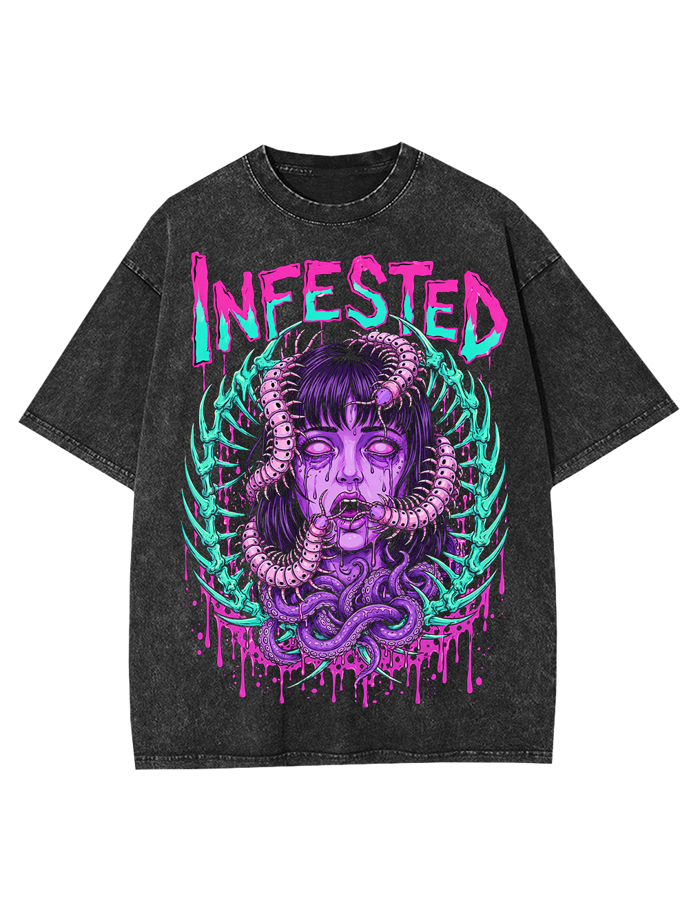 INFESTED NIGHTMARE AAA WASHED TSHIRT