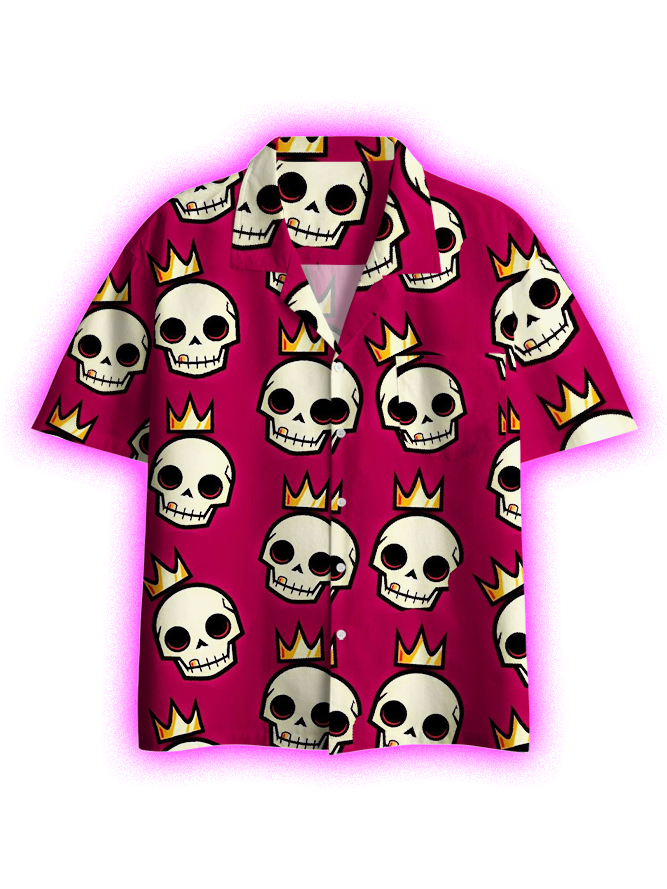 Crowned Skulls Button Up Pocket Shirt