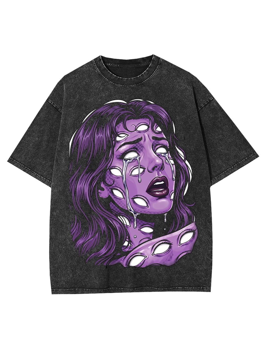 PURPLE CRYING EYES AAA WASHED TSHIRT