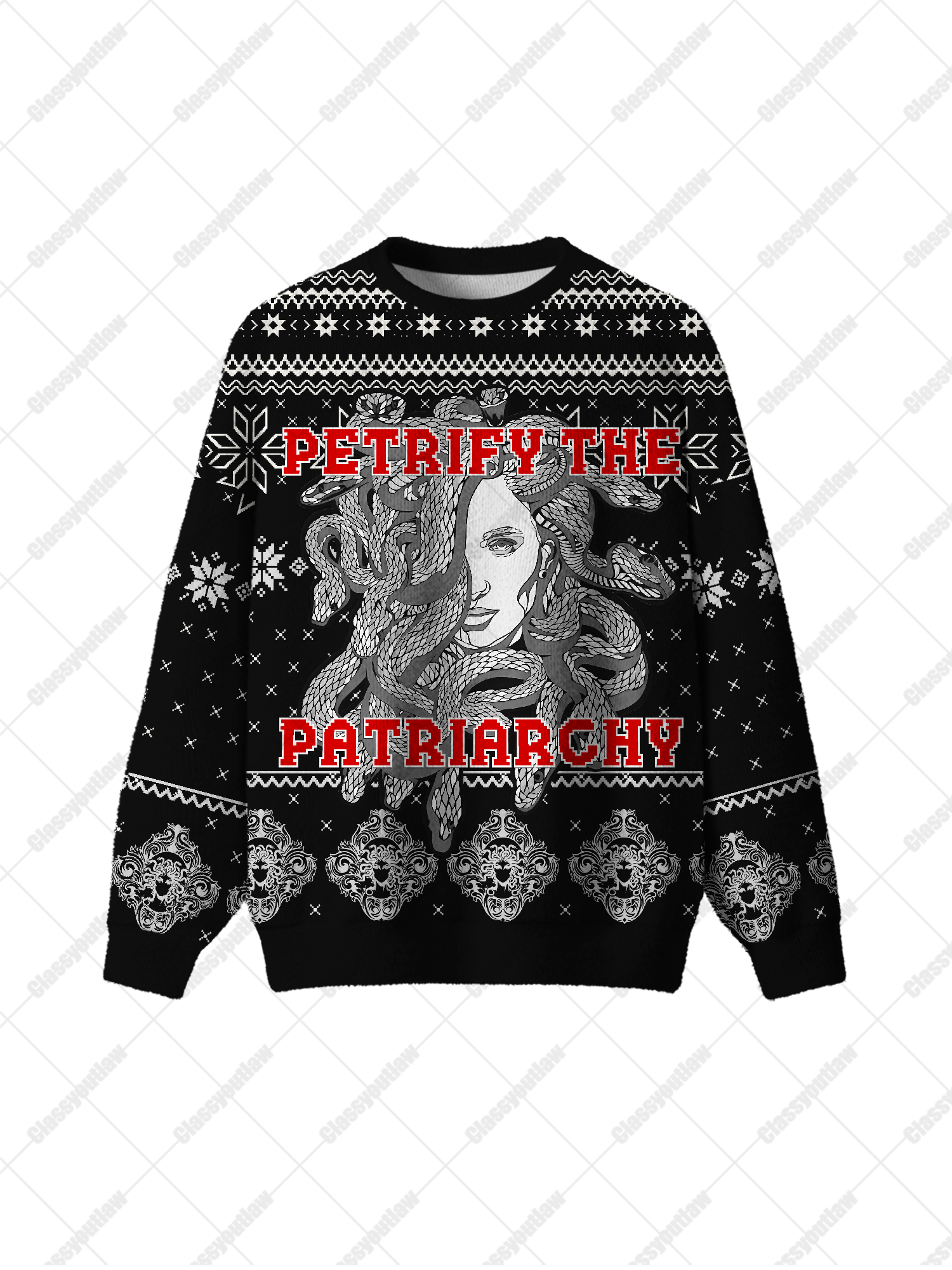 Petrify The Patriarchy UGLY CHRISTMAS SWEATSHIRT