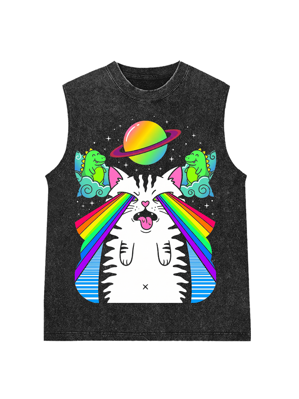 RAINBOW SPACE CAT WASHED TANK