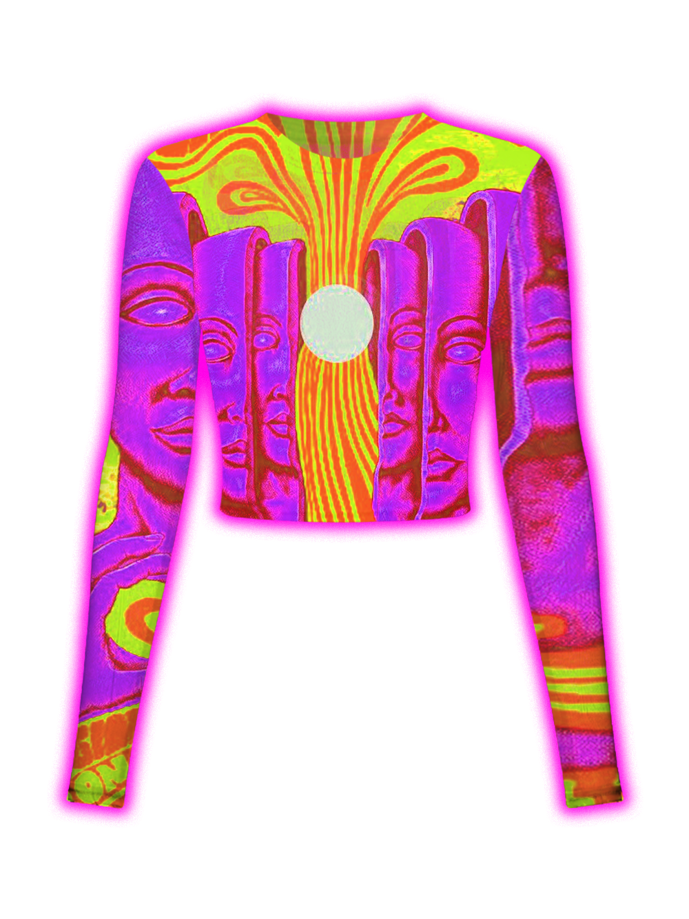 PSYCHEDELIC FACES MESH TOP