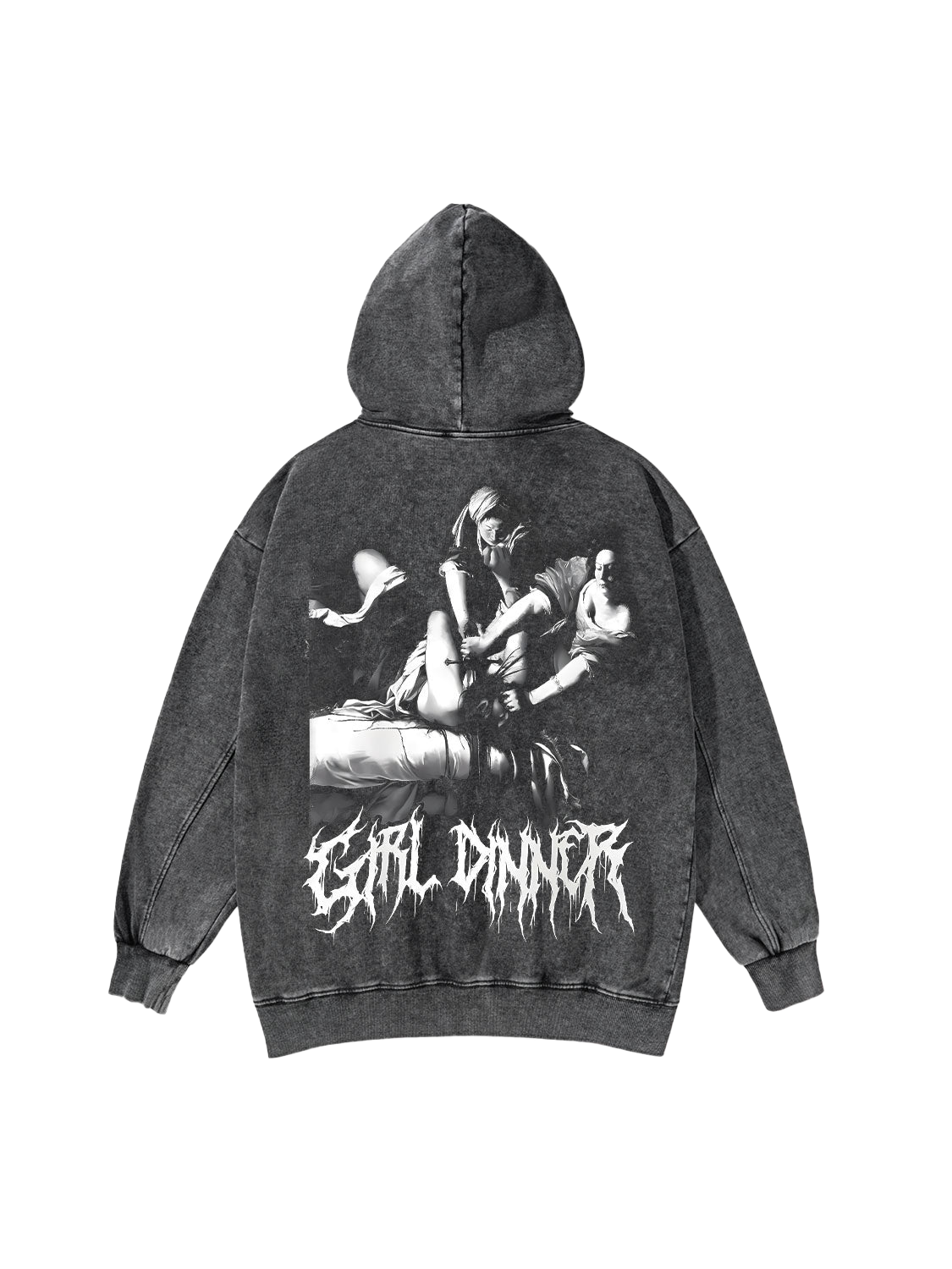 Girl Dinner Washed Hoodie-ClassyOutlaw Sale