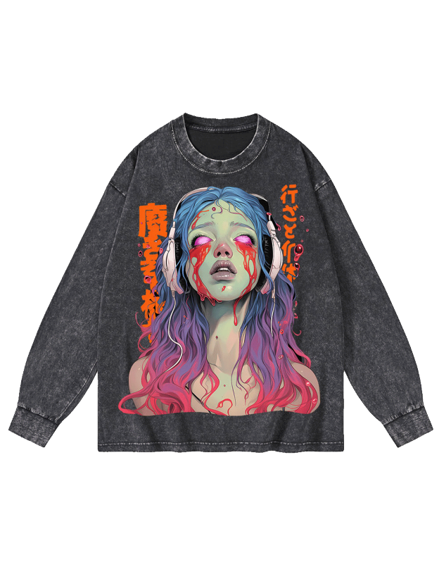 Ghost Song Washed Long-Sleeve Tshirt