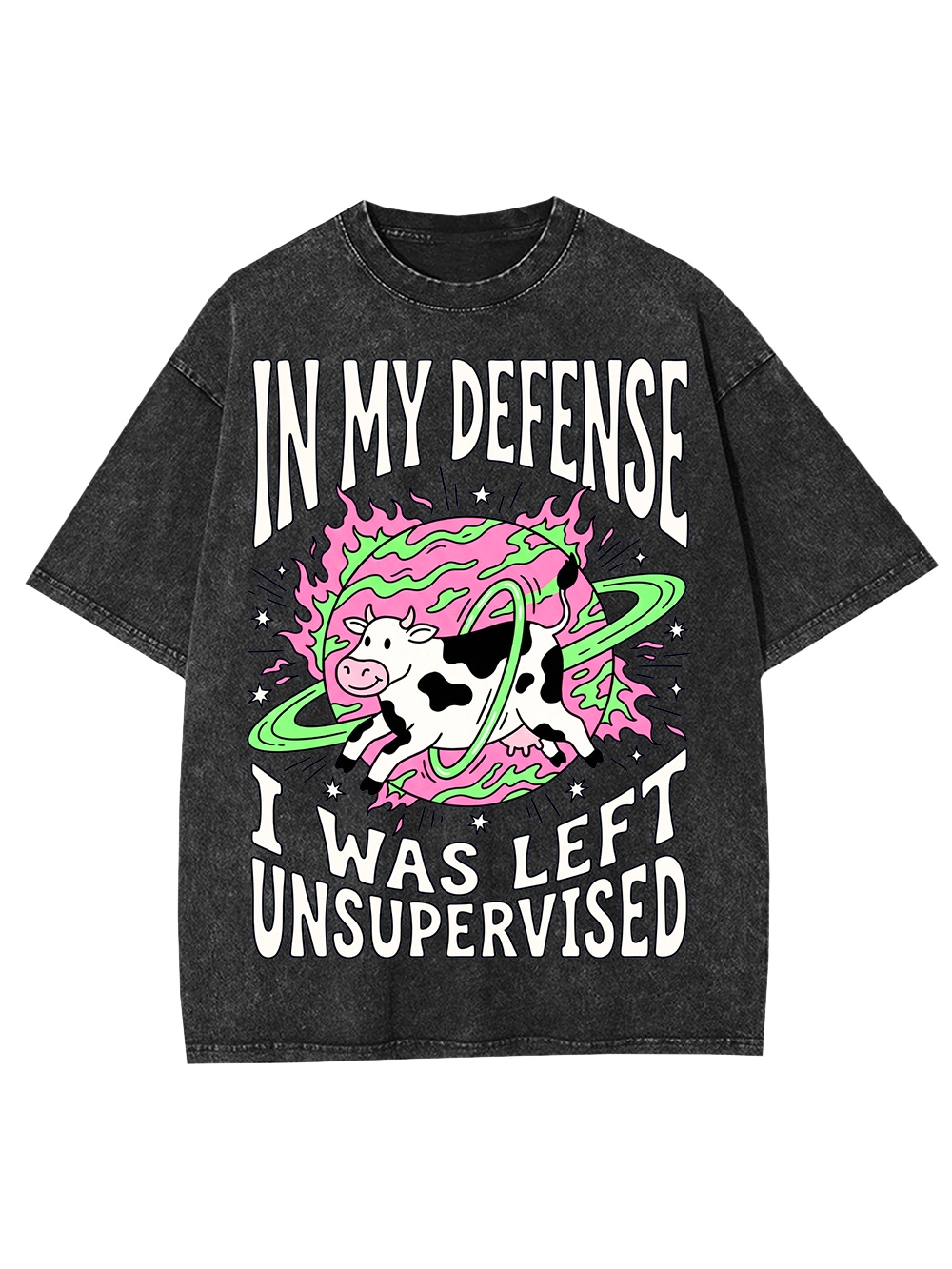 UNSUPERVISED COW AAA WASHED TSHIRT