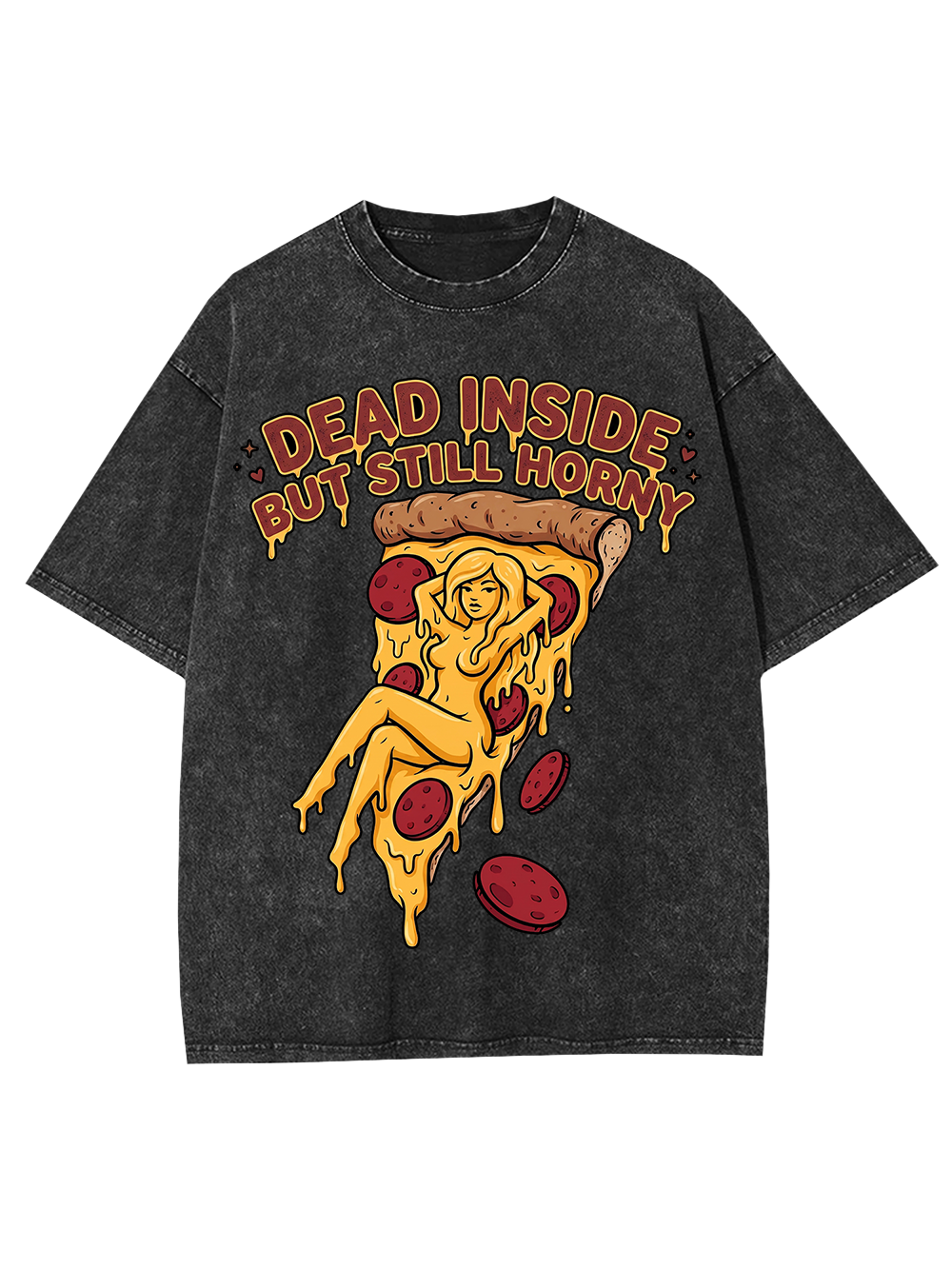 HORNY PIZZA AAA WASHED TSHIRT
