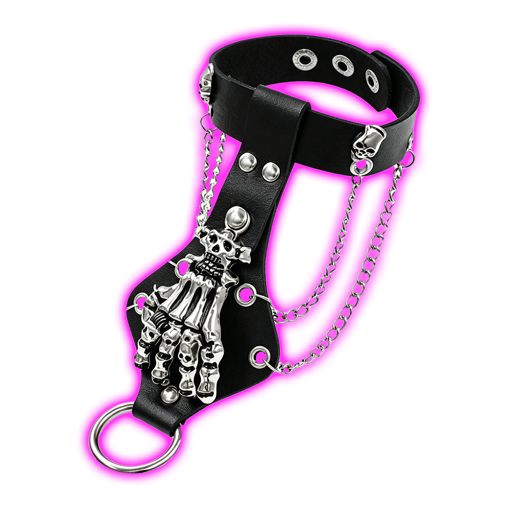 GOTHIC SKELETON PU CLAWS CLO BRACELET