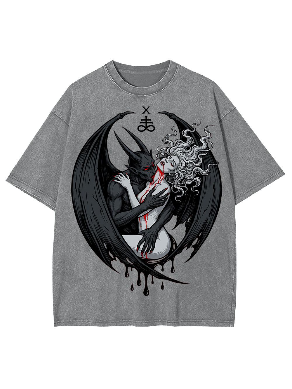 DEMON EMBRACE WASHED TSHIRT